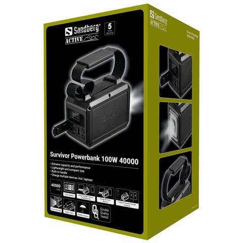 Survivor Powerbank 100W 40000 40000 mAh Nero - Foto 2