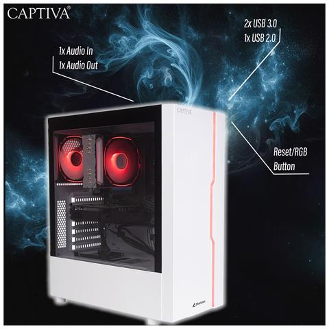 PC Desktop Power Starter R86-105 AMD Ryzen 7 5700G 3.8 GHz RAM 32GB SSD 1TB Windows 11 Home Bianco - Foto 21