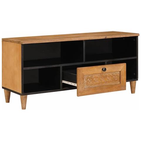 Mobile TV con cassetto Marrone chiaro 105 x 33 x 46 cm - Foto 2