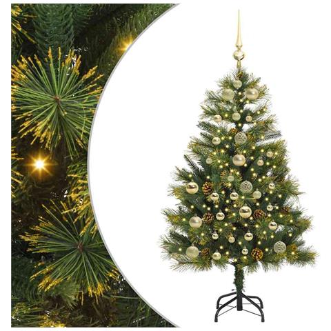 Albero di Natale artificiale pieghevole con coni Verde 150 cm - Foto 1