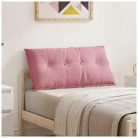 Cuscino per Schiena Rosa 100 x 50 cm Tessuto in Cords - Foto 2