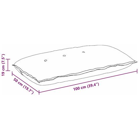 Cuscino per Schiena Rosa 100 x 50 cm Tessuto in Cords - Foto 9