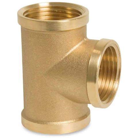 Raccordo A T In Ottone 1 1/4  - Raccordi Filettati Per Impianti Idraulici - Foto 1
