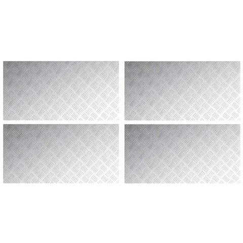 Dischi Quadrati 4 pcs Argento 100 x 50 cm Alluminio - Foto 1