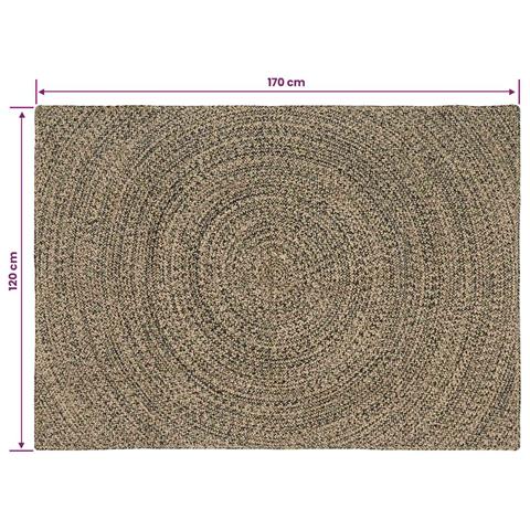 Tappeti per area Naturale e Nero 120 x 170 cm Juta - Foto 8