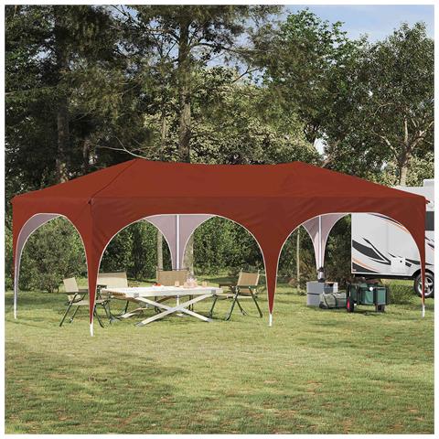 Tenda per feste a pop-up 575 x 288 x 245 cm Terracotta - Foto 2