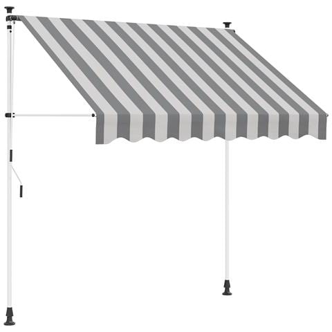 Tenda retrattile manuale Antracite e Bianco 200 cm - Foto 1