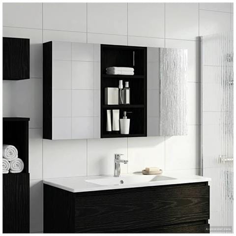 Set di Armadi da Bagno con lo scaffale 3 pcs 90 x 10,5 x 50 cm - Foto 2