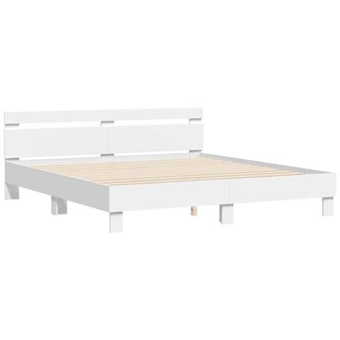 Struttura del letto Bianco 193 x 203 cm Legno multistrato - Foto 1