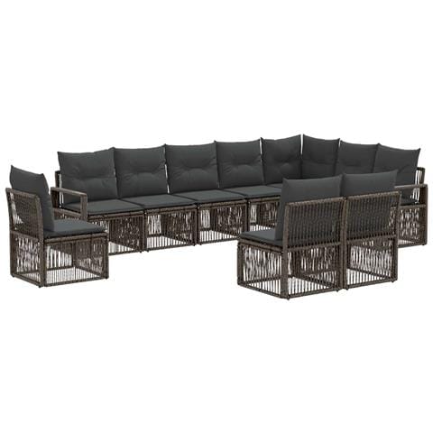 Set Divano da Giardino 10 pcs Grigio polyrattan - Foto 1