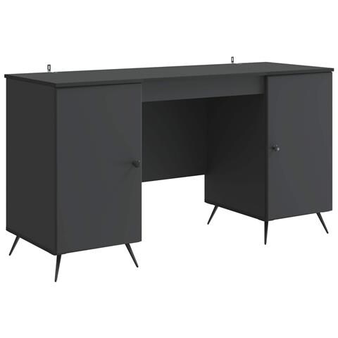 Scrivania Nero 142,5 x 50 x 75 cm Legno ingegnerizzato - Foto 1