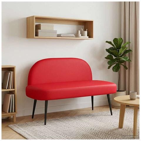 Panchina imbottita con schienale Rosso 110 x 60 x 76 cm - Foto 2