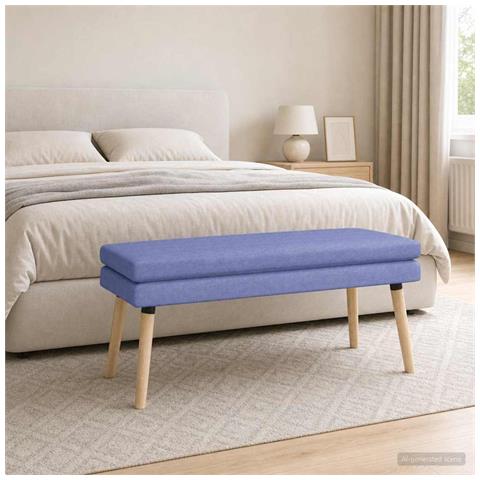 Panchina a doppio strato Blu jeans 110 x 40 x 47 cm Tessuto - Foto 2