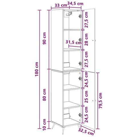 Set di armadi 2 pcs Legno ingegnerizzato - Foto 8