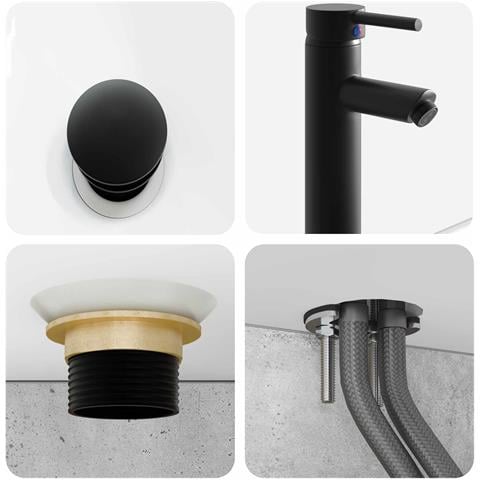 Set di mobili per il bagno 5 pcs Grigio Cemento - Foto 9