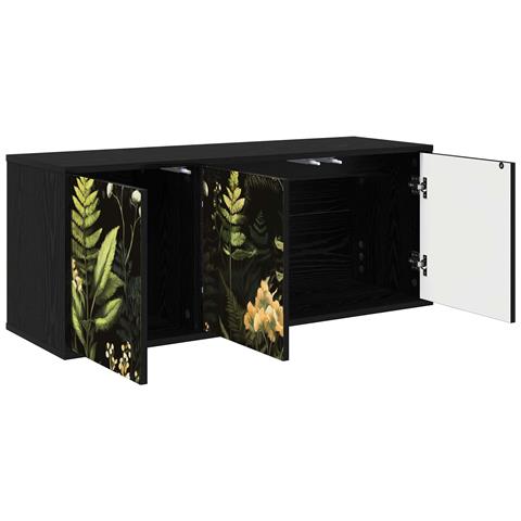 Mobile TV da Parete RHENEN 102 x 33 x 40 cm Rovere Nero - Foto 2