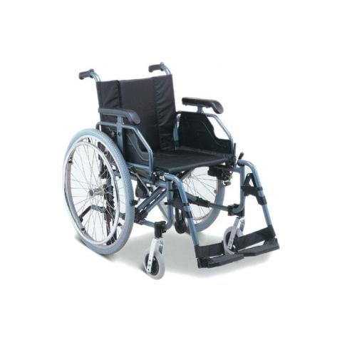 Carrozzina King Alluminio - Seduta 46 Cm - Tessuto Nero - Foto 1