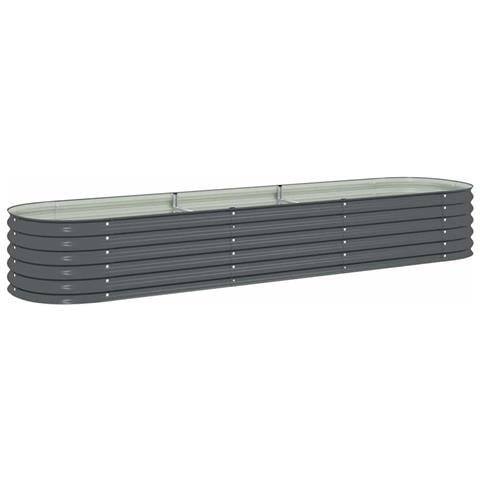 Fioriera Per Giardino 320x80x44 Cm In Acciaio Zincato Grigio - Foto 1