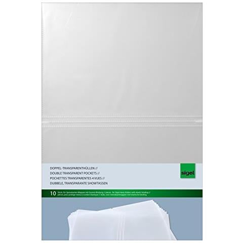Sm180 Buste Trasparenti Doppie Per Cartelline Portamenù, Trasparenti, Per A4, 10 Pz. - Foto 1
