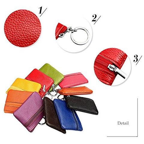 Mini Portamonete Borse Del Raccoglitore Del Supporto Di Pelle Per La Vendita Donna Uomo Bambini Zipper Pouch Con Portachiavi - Blu - Foto 4