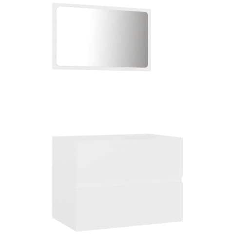 Set Mobili da Bagno 2 pz Bianco in Legno Multistrato - Foto 1