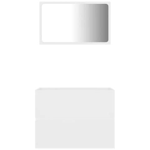 Set Mobili da Bagno 2 pz Bianco in Legno Multistrato - Foto 2