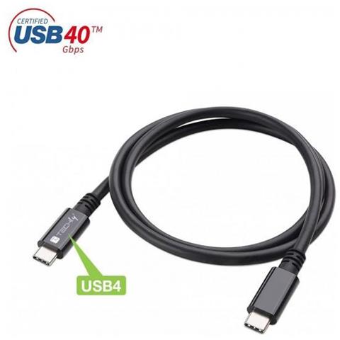 Cavo USB 4 Gen 3 Type-C Thunderbolt M /M E-Mark 8K 40Gbps 100W PD 0,8m Nero - Foto 4