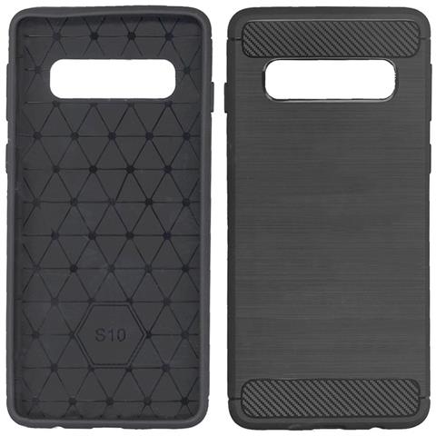 Custodia B-case Tpu Silicone Cover Case Per Samsung Galaxy S10 G973 Carbon Metal Black - Foto 1
