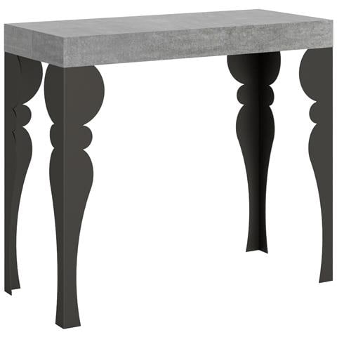 Consolle Allungabile 90x40/300 Cm Paxon Telaio Antracite - Cemento - Foto 6