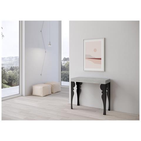 Consolle Allungabile 90x40/300 Cm Paxon Telaio Antracite - Cemento - Foto 2