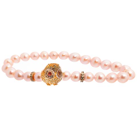 Bracciale Donna Lancaster Jla-br-owl-6-pe Dorato Arancio Zirconio Argento Puro 16 Mm - Foto 1