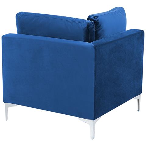 Divano Modulare 3 Posti Evja Velluto Blu Marino - Foto 2