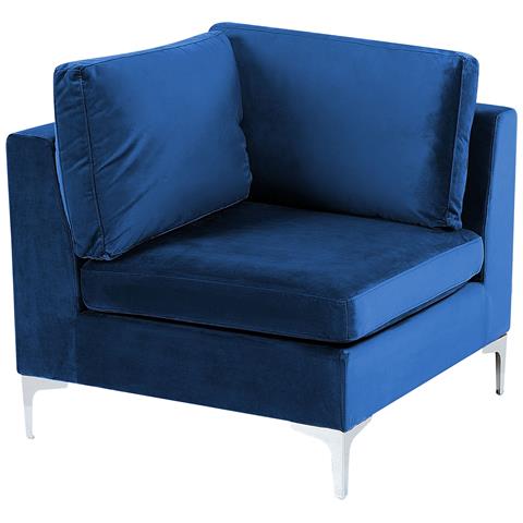 Divano Modulare 3 Posti Evja Velluto Blu Marino - Foto 8