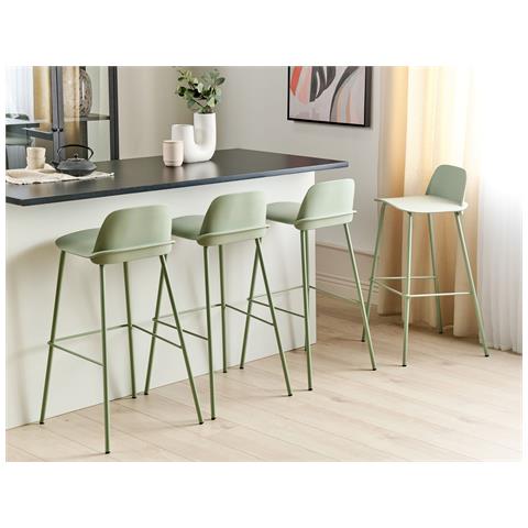Set Di 4 Sedie Alte Mora Verde Chiaro - Foto 1