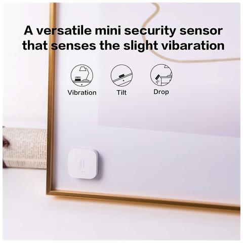 Sensore Di Vibrazionie Richiede Un Hub (venduto Separatamente), Connessione Zigbee, Mini Rilevatore Di Rottura Vetri Wireless Per Sistema Di Allarme E Domotica Intelligente, Compatibile Con Apple Homekit, Ifttt - Foto 2