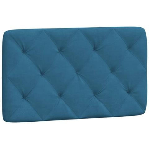 Cuscino Testiera Blu 90 Cm In Velluto - Foto 1