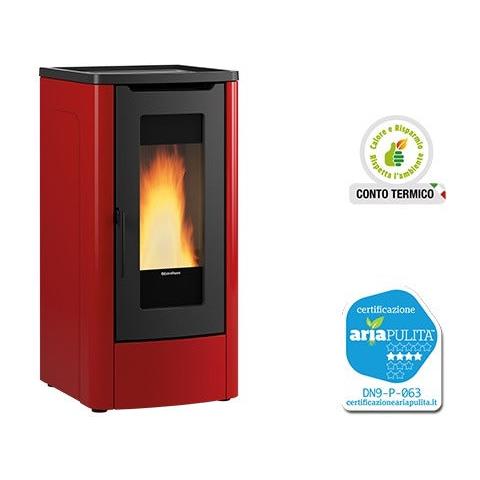 Stufa A Pellet Con Struttura In Acciaio E Top In Ghisa 10 Kw Dahiana Plus Bordeaux Vfs Extraflame - Foto 2