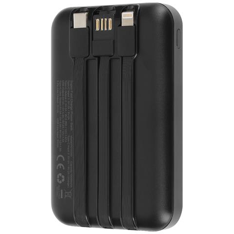 Batteria Esterna 10000mah + Cavi Lightning - Usb-c E Usb, Nero - Foto 2