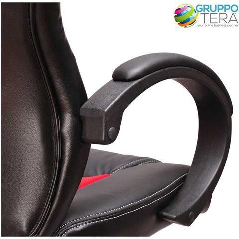 Sedia Poltrona da Ufficio Direzionale Ruote Girevoli Sportiva Race Gaming Rosso - Foto 2