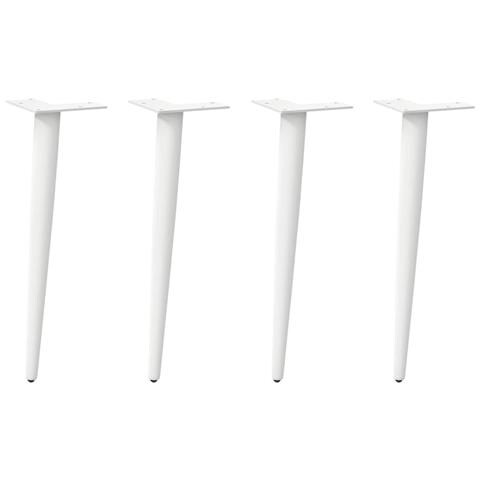 Gambe Tavolino Caffè A Forma Conica 4 Pz Bianco 30-31cm Acciaio - Foto 1
