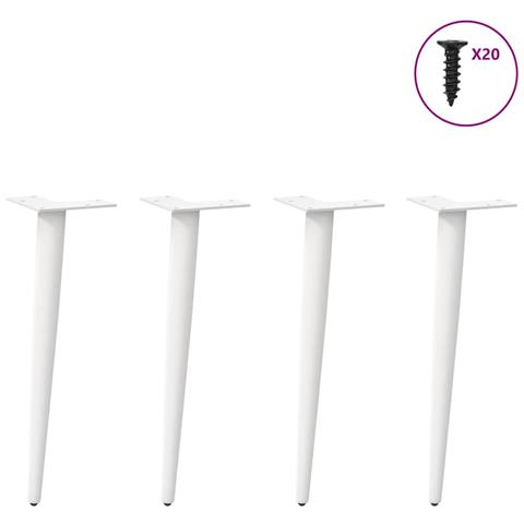 Gambe Tavolino Caffè A Forma Conica 4 Pz Bianco 30-31cm Acciaio - Foto 3