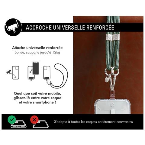 Tracolla Universale Per Smartphone A Doppio Gancio Con Sistema Di Fissaggio, Verde - Foto 2