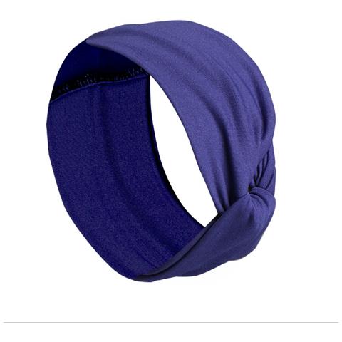 Morbida Ed Elegante: Fascia Per Capelli Incrociata A Tinta Unita Navyblue - Foto 3