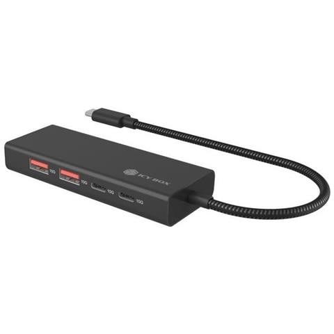 Hub USB 3.2 Gen 2 Cablato Type-C Nero - Foto 1