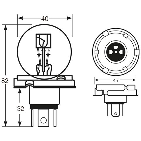 Lampadina 6v 45/40w R2 - Foto 2
