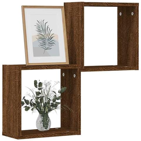 Mensole A Cubo 2 Pz Rovere Marrone 30x15x30 Cm - Foto 1