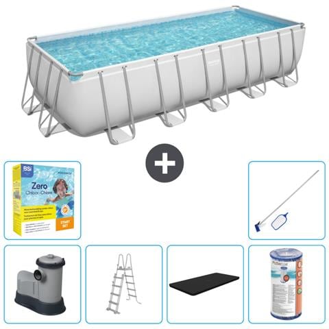 Piscina Fuori Terra - Rettangolo - 640x274x132 Cm - Grigio - Include Accessori Coordinati Cb36 - Foto 1