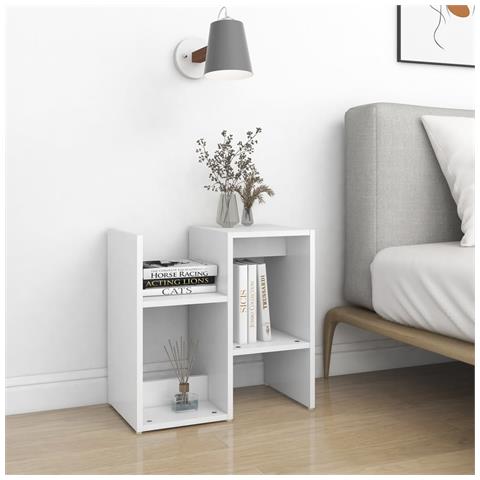 Comodini 2pz Bianchi 50x30x51,5 Cm In Legno Multistrato - Foto 2