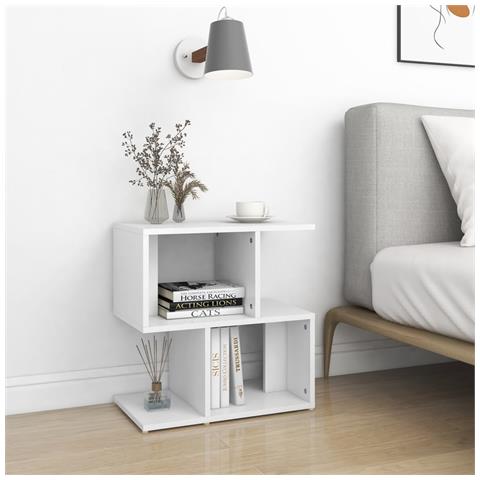 Comodini 2pz Bianchi 50x30x51,5 Cm In Legno Multistrato - Foto 7