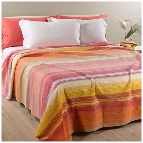 Copriletto Non Trapuntato Rainbow Light In Cotone Piquet Colore Arancio Misura Singolo - Foto 2